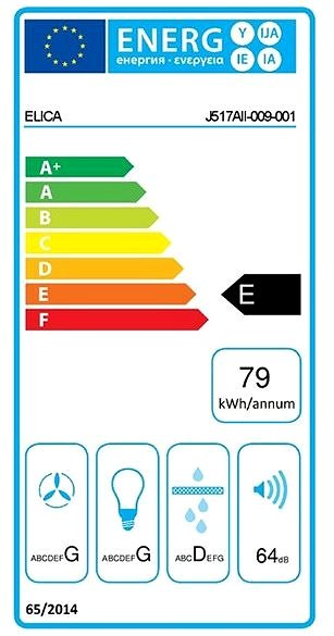 Extractor Hood ELICA SEASHELL WH MAT/F/80 Energy label