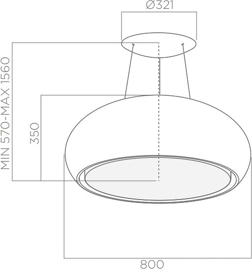 Extractor Hood ELICA SEASHELL WH MAT/F/80 Technical draft