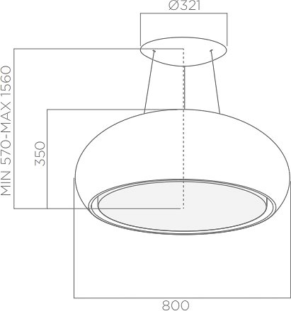 Extractor Hood ELICA SEASHELL WH/F/80 Technical draft