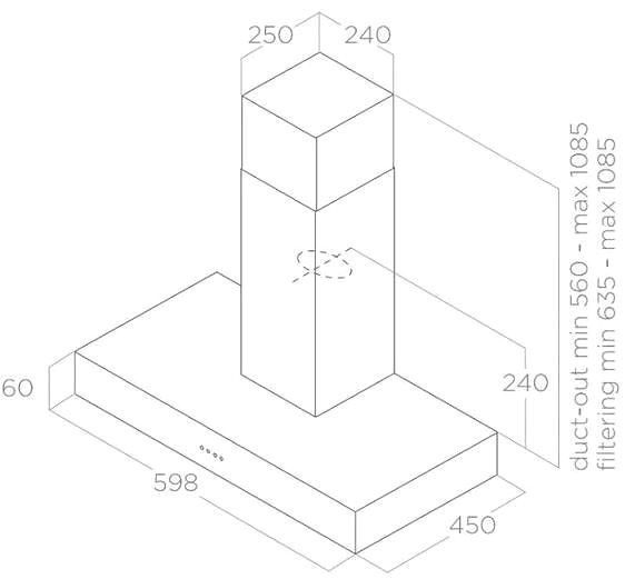 Extractor Hood TURBOAIR STANDARD H6 IX/BL/A/60 Technical draft