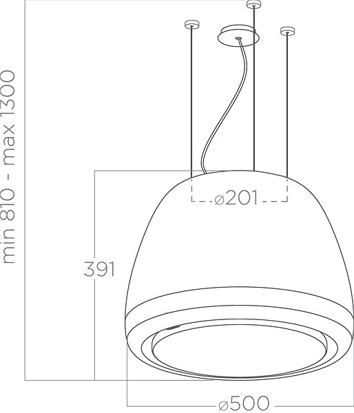 Extractor Hood ELICA EDITH HEAVY METAL/F/50 Technical draft