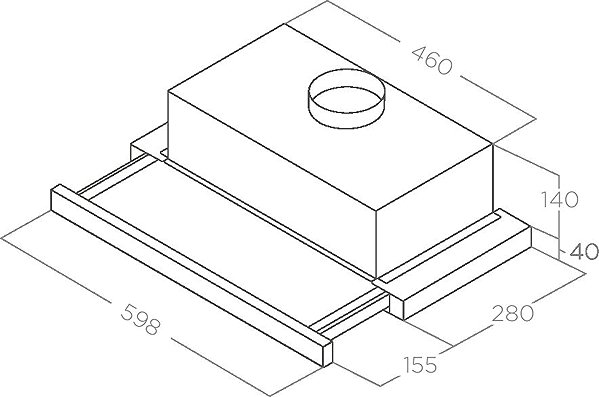 Extractor Hood ELICA ELITE 14 PLUS BL/A/60 Technical draft