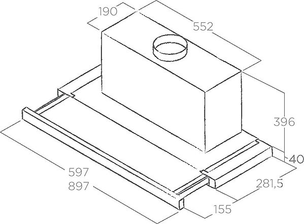 Extractor Hood ELICA ELITE 35 GRIX/A/60 Technical draft