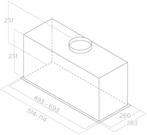 Extractor Hood ELICA FOLD S IX/A/52 Technical draft