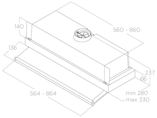 Extractor Hood ELICA CIAK 2.0 S GR/A/60 Technical draft