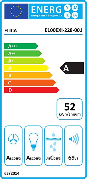 Extractor Hood ELICA ADÉLE IS BL MAT/A/90 X 60 GFB Energy label
