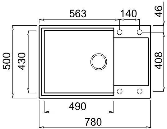 Granite Sink ELLECI EASY 310 G48 Technical draft
