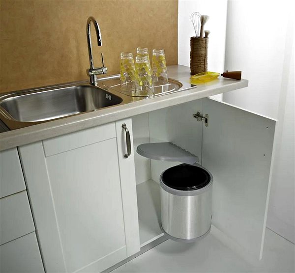 Mülleimer Elletipi RING Einbau-Eimer für Türen, 10 L, Edelstahl ...