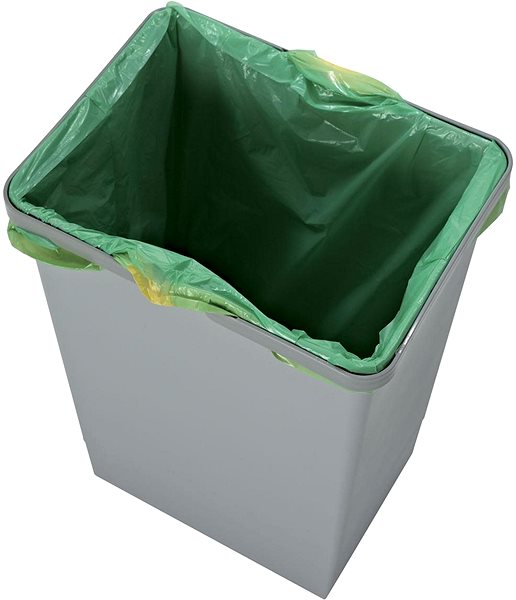 Odpadkový kôš Elletipi Plastový kôš s rukoväťami MEDIUM, 10 L, sivý, 28 × 22,5 × 22,5 cm Screen