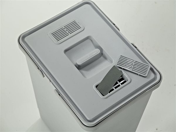 Odpadkový kôš Elletipi Plastový kôš s rukoväťami MEDIUM, 10 L, sivý, 28 × 22,5 × 22,5 cm Vlastnosti/technológia