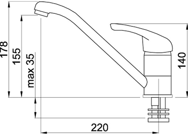 Tap Elleci Lever mixer Minerva, beige ...