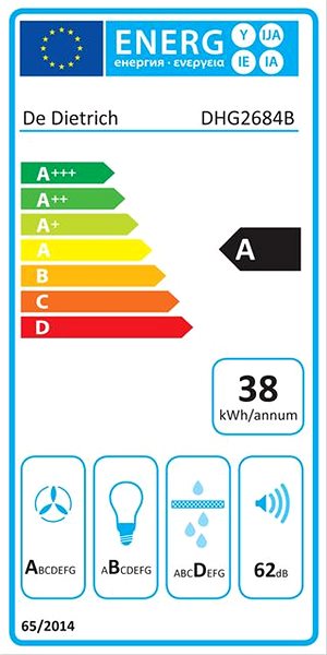 Extractor Hood De Dietrich DHG2684B Energy label