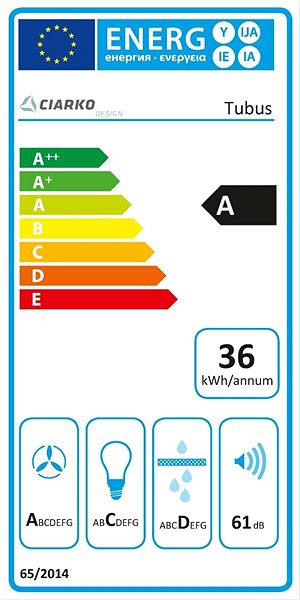 Extractor Hood CIARKO CDP3801R Energy label