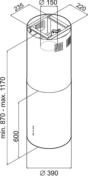 Extractor Hood KLUGE KOI4100BL Technical draft