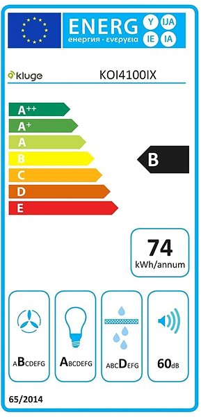 Extractor Hood KLUGE KOI4100IX Energy label