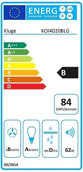 Extractor Hood KLUGE KOI4020BLG Energy label