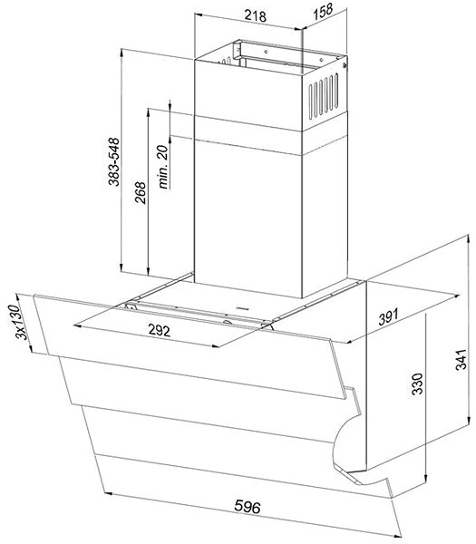 Extractor Hood KLUGE KMS6010BLG Technical draft