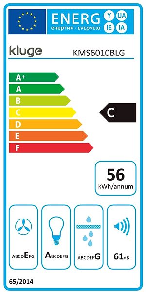 Extractor Hood KLUGE KMS6010BLG Energy label