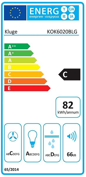 Extractor Hood KLUGE KOK6020BLG Energy label