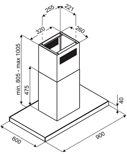 Extractor Hood KLUGE KOI9211IX Technical draft