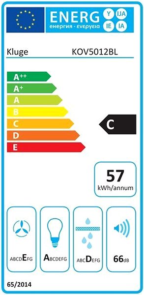 Digestoř KLUGE KOV5012BL Energetický štítek