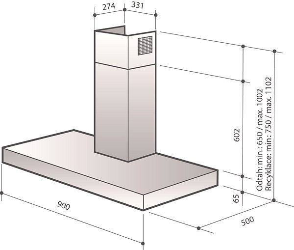 Extractor Hood De Dietrich DHB7952A Technical draft
