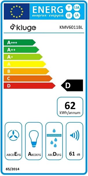 Extractor Hood KLUGE KMV6011BL Energy label