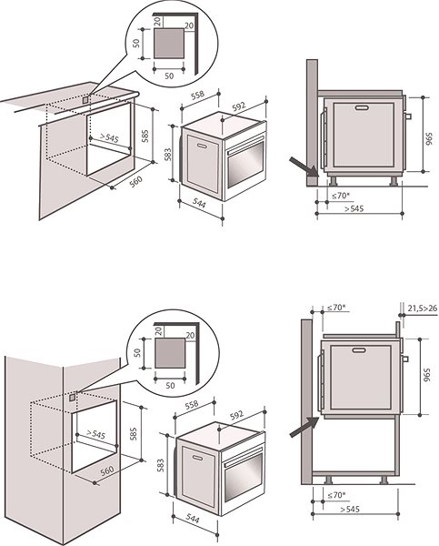 Oven & Cooktop Set De Dietrich DOS7585A + De Dietrich DPI7654B Technical draft