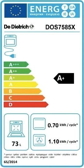 Oven & Cooktop Set De Dietrich DOS7585X + De Dietrich DPI7654B Energy label