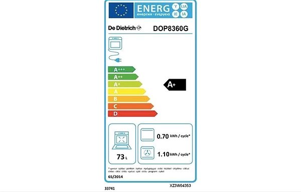 Oven & Cooktop Set De Dietrich DOP8360G + De Dietrich DPI7686GP Energy label
