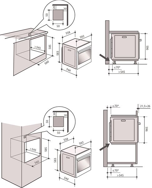 Oven & Cooktop Set De Dietrich DOP7220X + De Dietrich DPI7650BU Technical draft