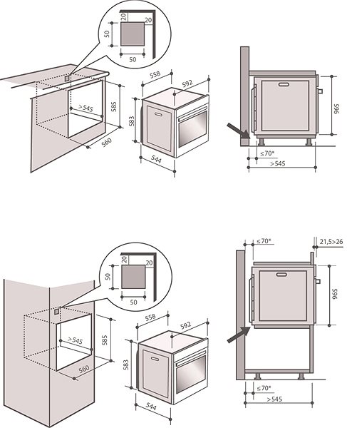 Oven & Cooktop Set De Dietrich DOE7560A + De Dietrich DPE7620XF Technical draft