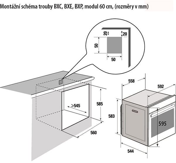 Built-in Oven BRANDT BXE5532W Technical draft