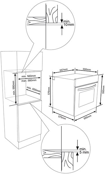 Built-in Oven KLUGE KTE1030B Technical draft