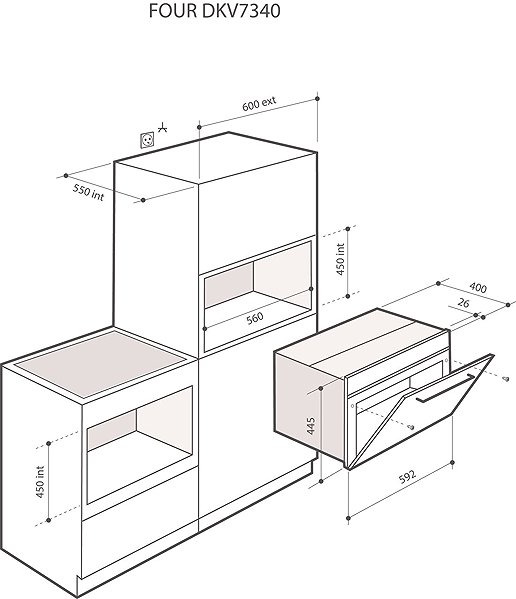 Built-in Oven De Dietrich DKV7340A Technical draft