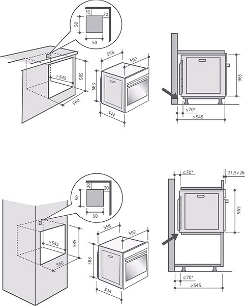 Built-in Oven De Dietrich DOP7559X Technical draft