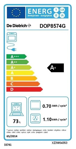 Built-in Oven De Dietrich DOP8574G Energy label