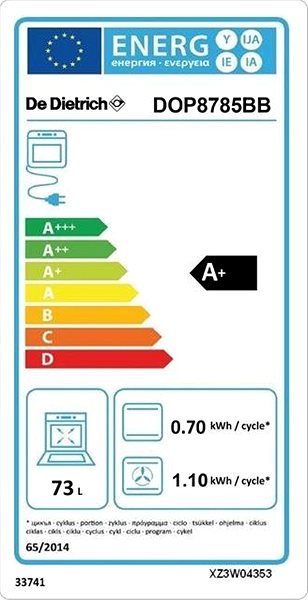 Built-in Oven De Dietrich DOP8787BB Energy label