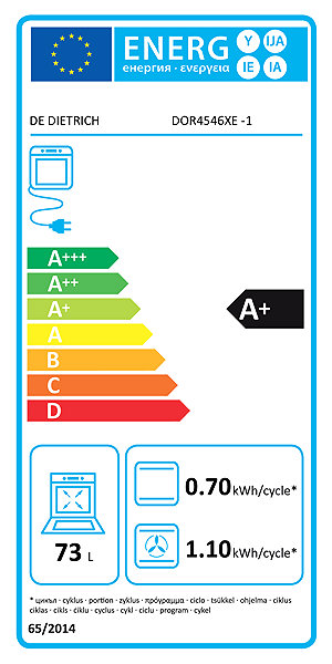 Built-in Oven De Dietrich DOR4546XE Energy label