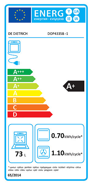 Built-in Oven De Dietrich DOP4335B Energy label
