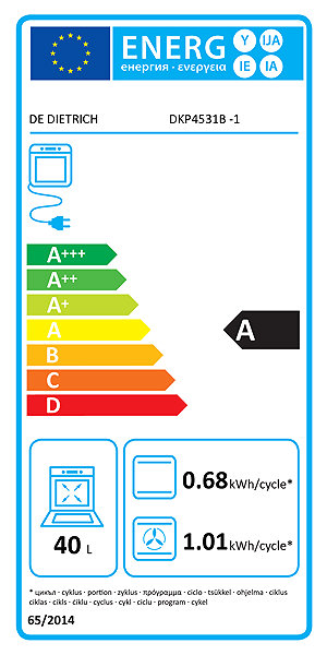 Built-in Oven De Dietrich DKP4531B Energy label