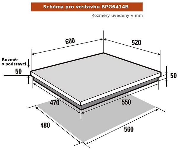 Cooktop BRANDT BPG6414B Technical draft