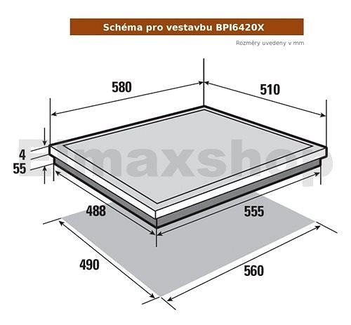 Cooktop BRANDT BPI6420X Technical draft