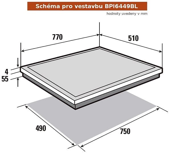 Cooktop BRANDT BPI6449BL Technical draft