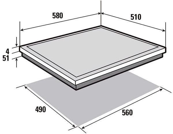 Cooktop BRANDT BPV6420B Technical draft