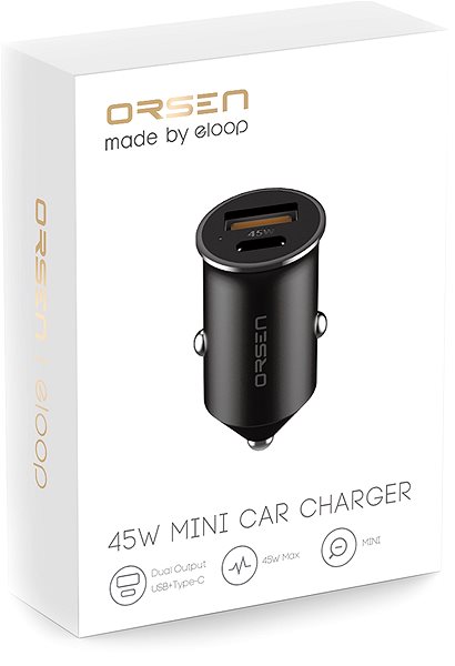 Auto-Ladegerät Eloop Orsen PD 45W Carcharger UBS-A/C Verpackung/Box