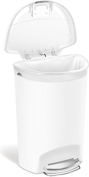 Rubbish Bin Simplehuman pedal bin - 50 l, half round, plastic, white ...