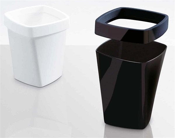 Rubbish Bin Waste paper basket Caimi Brevetti Swing 13 L, plastic, black ...