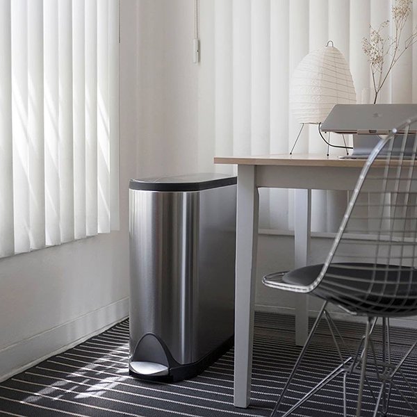 Rubbish Bin Simplehuman pedal bin - 45 l, butterfly lid, brushed stainless steel, FPP ...