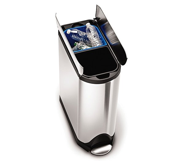 Rubbish Bin Pedal waste bin, Simplehuman - 40l (20/20), butterfly, matt steel ...